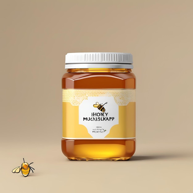 3d honey jar mockup