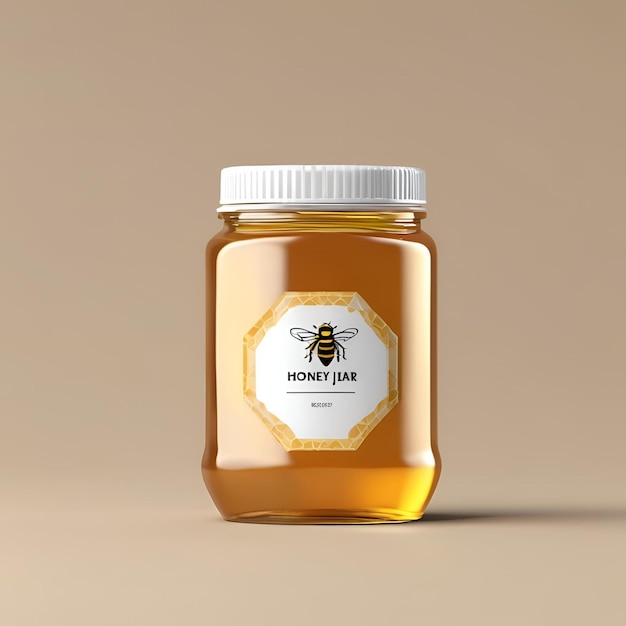 3d honey jar mockup