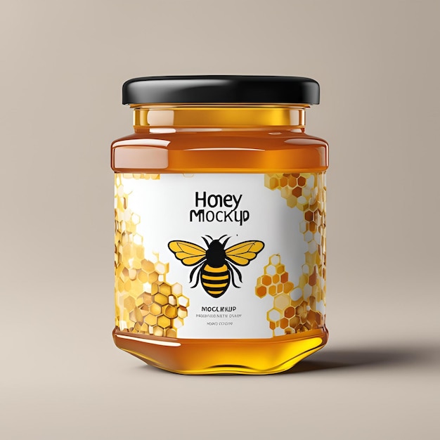 3d honey jar mockup