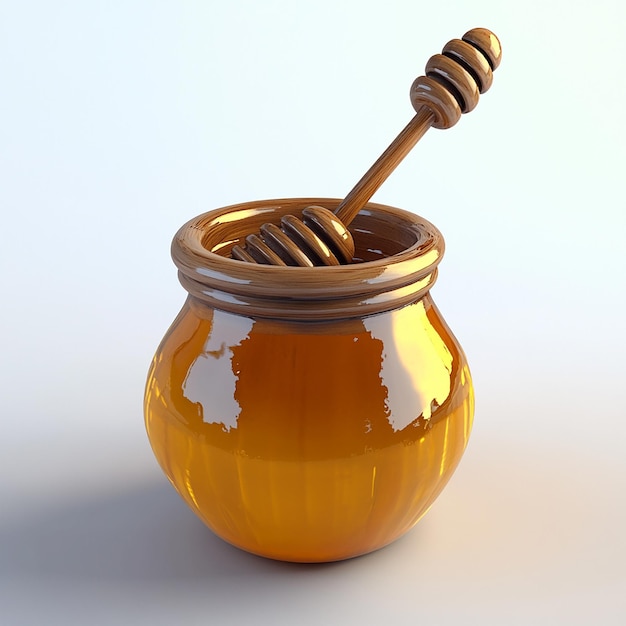 Photo 3d honey in the pot a sweet visual delight