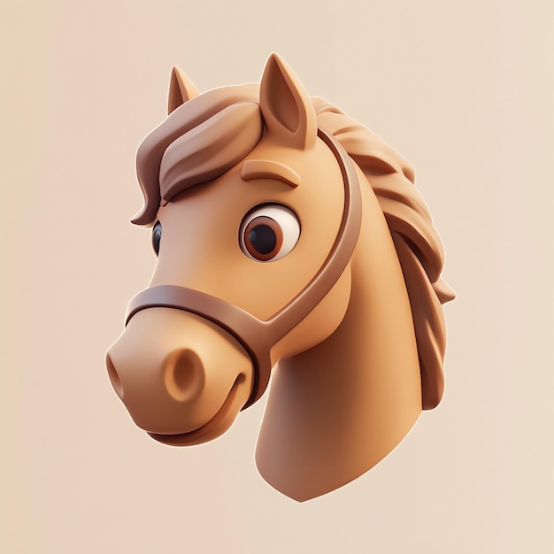 Photo 3d horse icon farm animal and equestrian symbol illustration logo