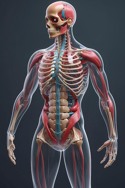 Photo 3d human transparent body