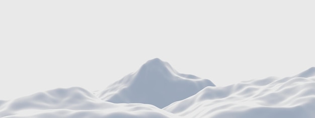 3D ice mountain White low poly terrain