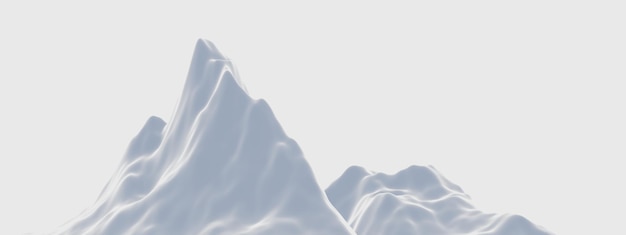 3D ice mountain White low poly terrain