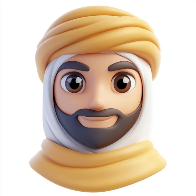 Photo 3d icon of an arab man in traditional attire