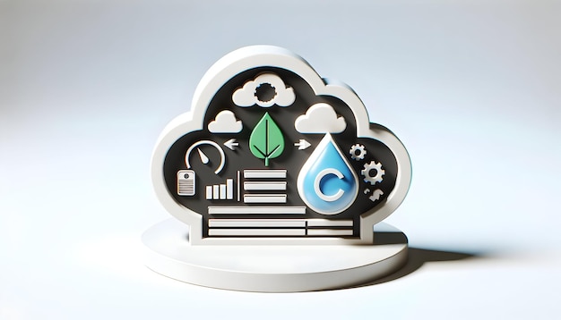 3d icon as Zero Carbon Data Data services that ensure your carbon footprint is as light as a cloud