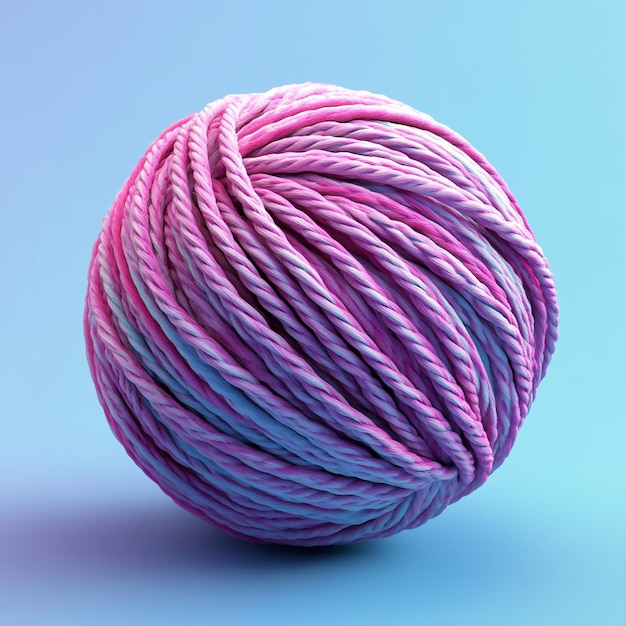 Photo 3d icon ball of yarn for knitting and crafting illustration logo