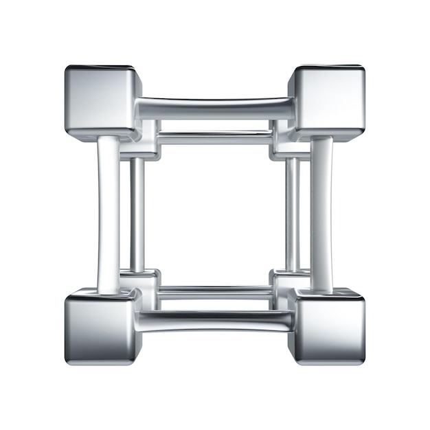 a 3d icon blockchain square object with a square shape on it