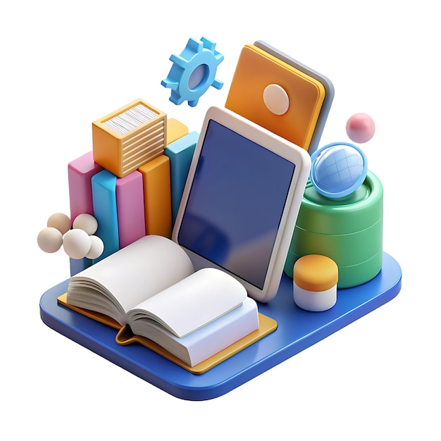 3D icon book for back to school