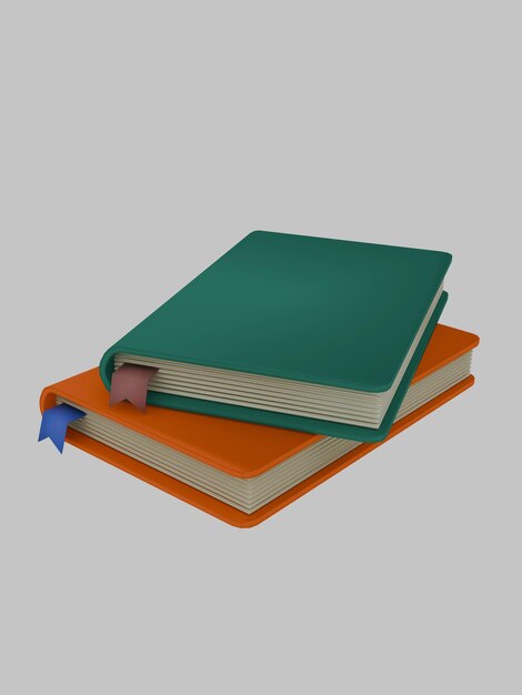 3D icon book with clear backround