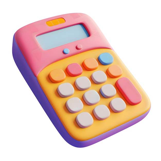 3D icon of a cute school calculator