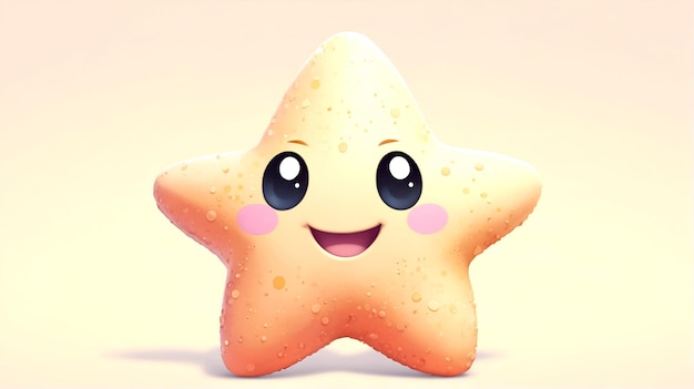 3d icon cute Starfish smiling cartoon