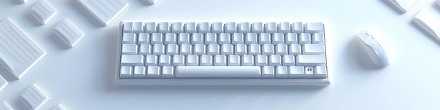 3D Icon Design for a Desktop Computer and Keyboard