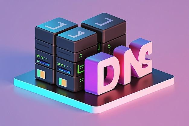 3D Icon Illustration DNS Server Domain