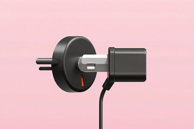 Photo 3d icon illustration power plug