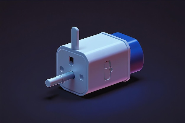 Photo 3d icon illustration power plug