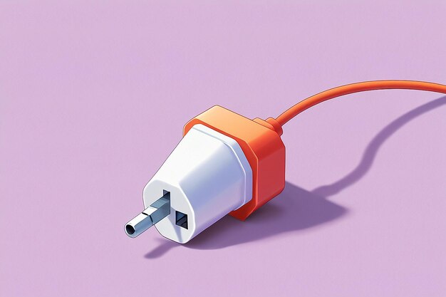 Photo 3d icon illustration power plug