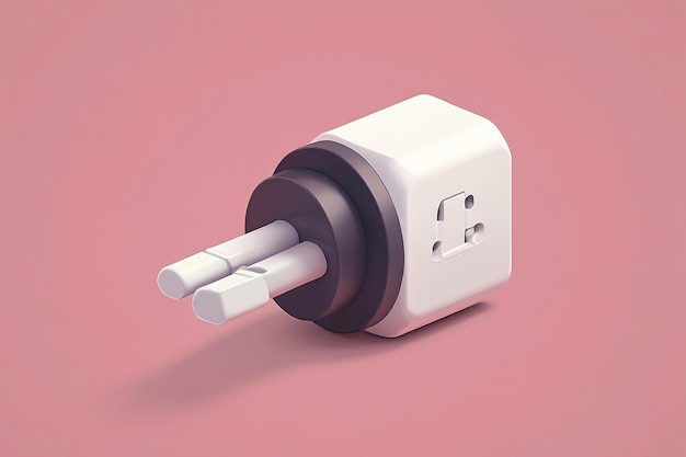 Photo 3d icon illustration power plug