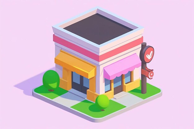 Photo 3d icon illustration store location