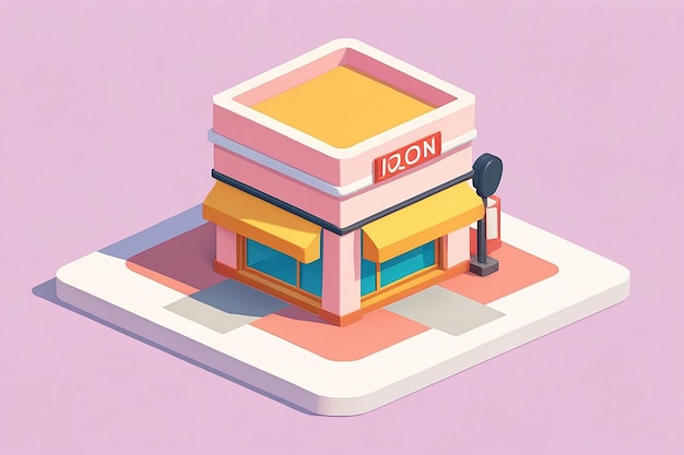 3D Icon Illustration Store Location