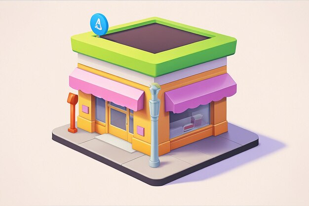 3D Icon Illustration Store Location