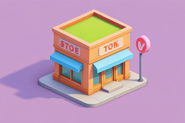 Photo 3d icon illustration store location