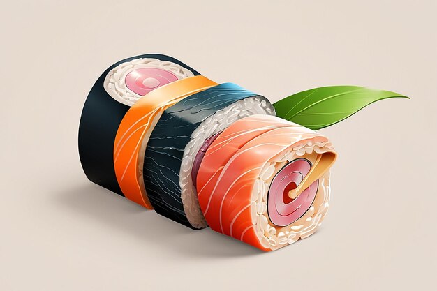 Photo 3d icon illustration sushi cuisine japan oriental asian