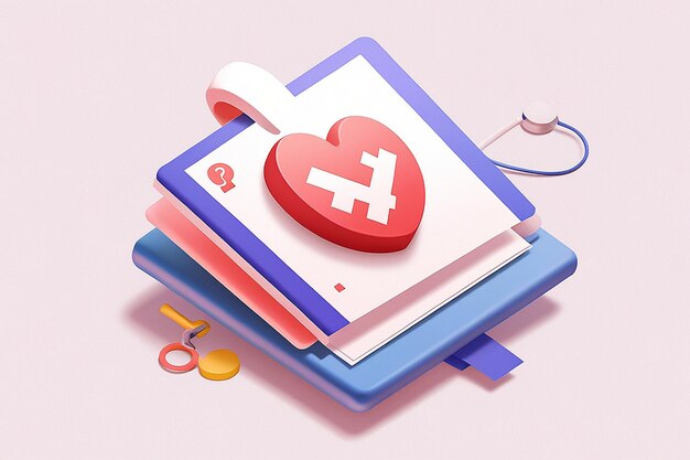 Photo 3d icon illustrations health check