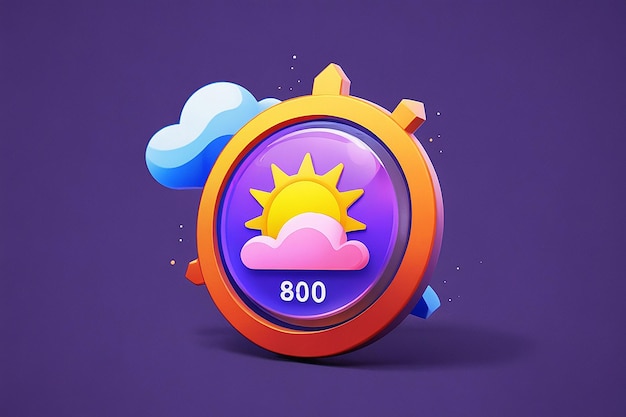 3D Icon Illustrations UV Index Sun Weather