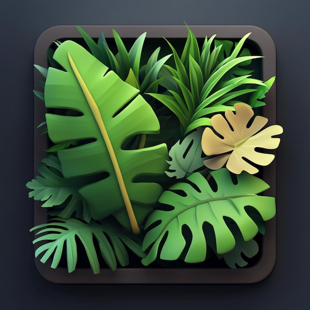 3D Icon Lush Green Rainforest Ecosystem Illustration Logo