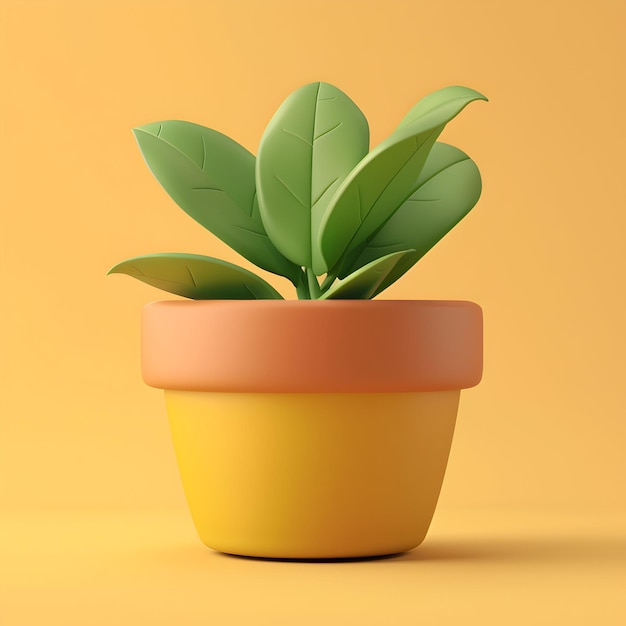 3D Icon Potted Plant 3D Potted Plant Icon Plant Icon 3D Plant Design Icon of Potted Plant 3D P