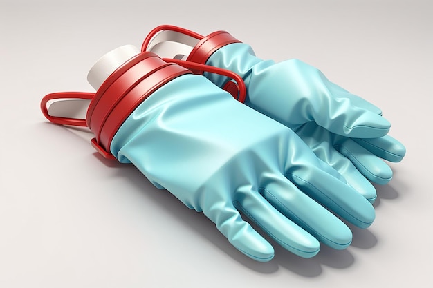 3d icon render of medical gloves isolated on white background clipping path