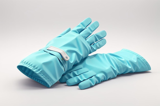 3d icon render of medical gloves isolated on white background clipping path