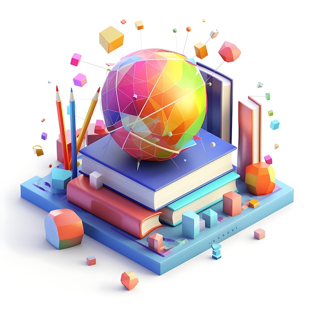 Photo 3d icon representing learning and education