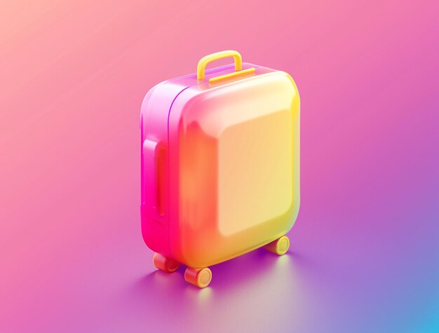 Photo 3d icon for travel with luggage