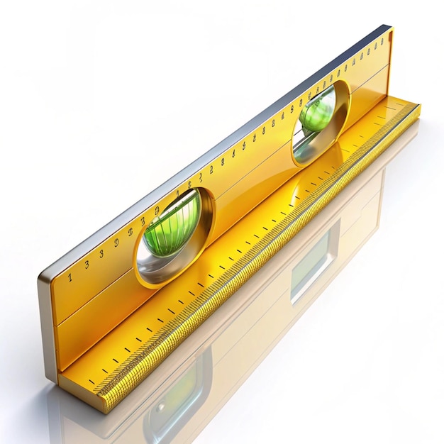 Photo 3d iilustration of spirit level isolated on white background