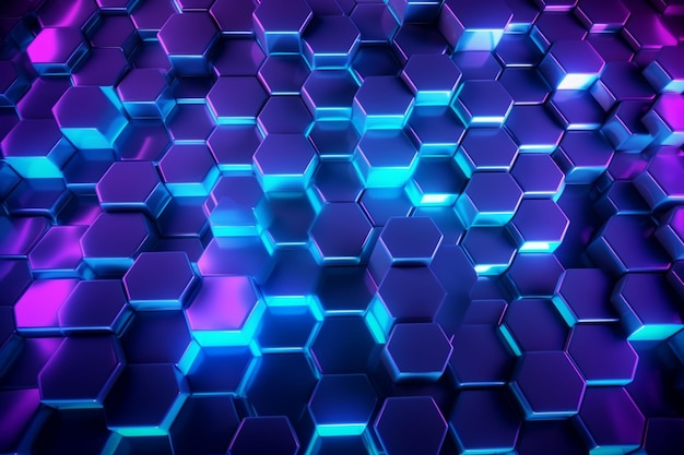 3d illustration of abstract geometric background with cubes in blue and pink