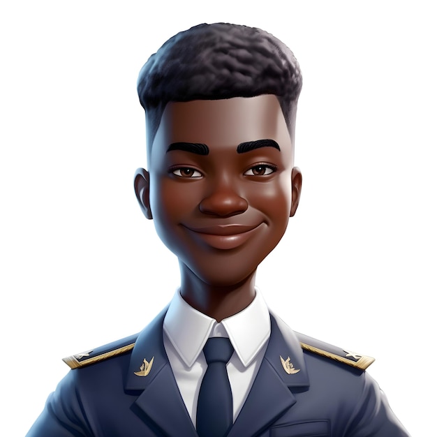 3D Illustration of an African American Air Force Pilot on White Background