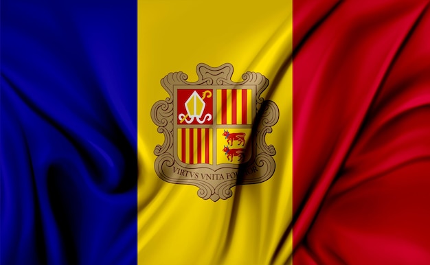 Photo 3d illustration of the andorra flag waving texture