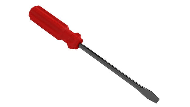 3d illustration A beautiful view of red screwdriver on a white blackground