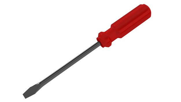 3d illustration A beautiful view of red screwdriver on a white blackground