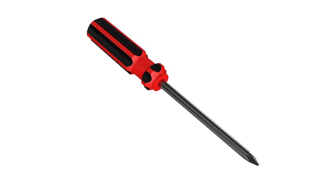 3d illustration A beautiful view of red screwdriver on a white blackground