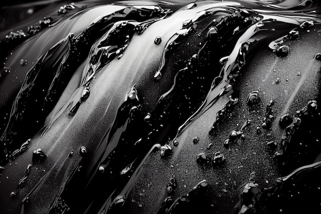 3d illustration of black creative abstract liquid waves petroleum oil