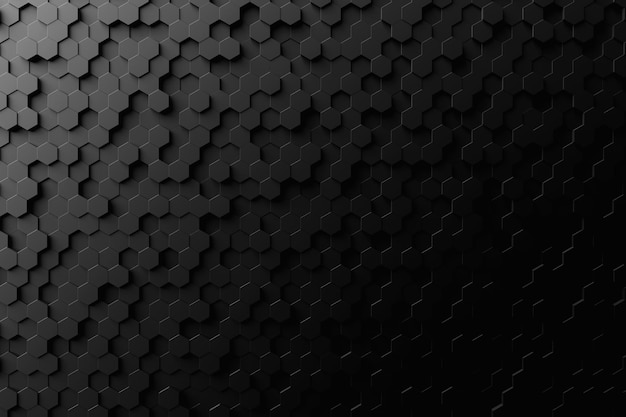 3d illustration of a black honeycomb monochrome honeycomb for honey Pattern of simple geometric hexagonal shapes mosaic background Bee honeycomb concept Beehive