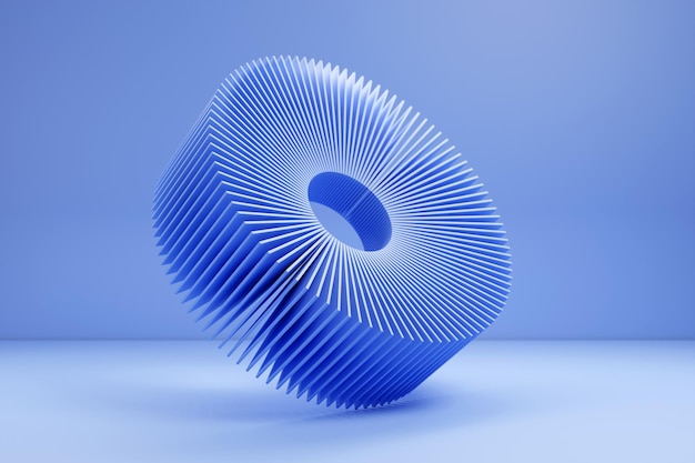 3d illustration of blue circle with many layers Geometry background