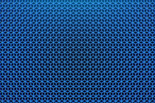 3d illustration of a blue honeycomb monochrome honeycomb for honey Pattern of simple geometric hexagonal shapes mosaic background Bee honeycomb concept Beehive