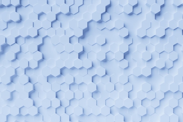 3d illustration of a blue honeycomb monochrome honeycomb for honey