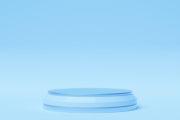 3d illustration of a blue podium 3d rendering Minimalism geometry background