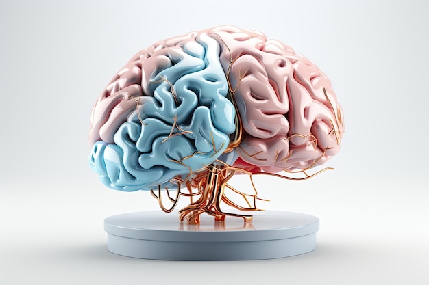 3d illustration of brain on white background