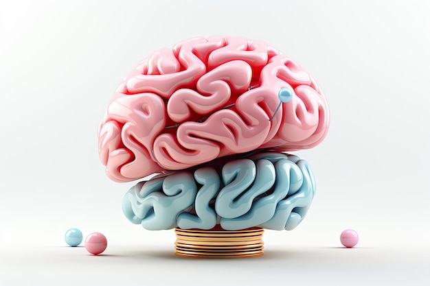 3d illustration of brain on white background